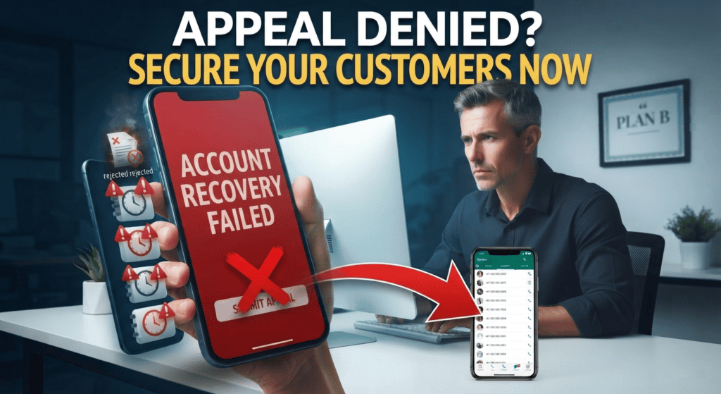 Illustration about support options after a WhatsApp account restriction