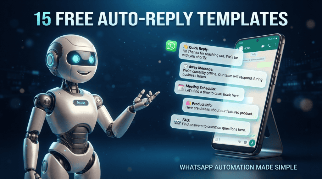 Illustration about WhatsApp auto-reply templates for small businesses