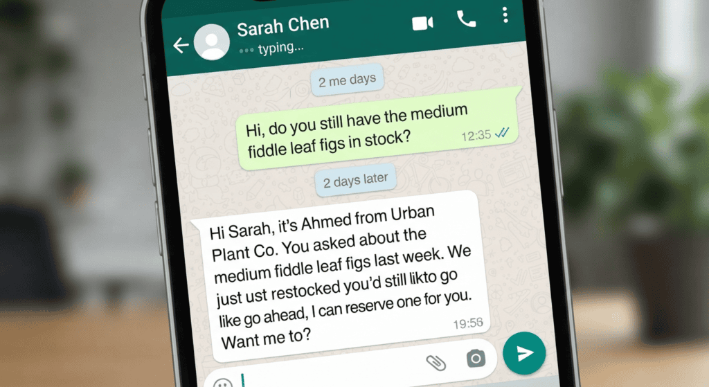 Illustration about writing relevant WhatsApp follow-up messages